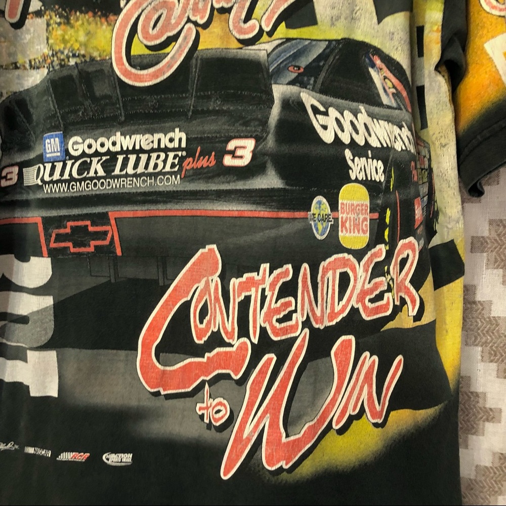 Vintage 90s Chase Authentics NASCAR Dale Earnhardt All Over Print T Shirt - Picture 8 of 8